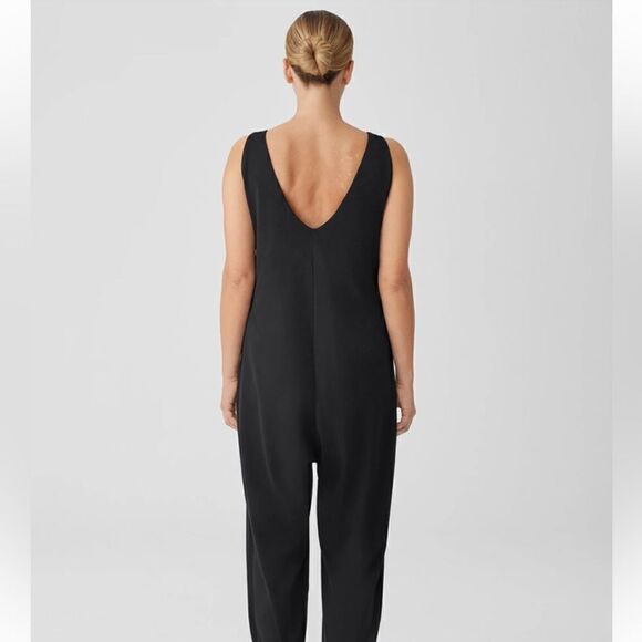 Eileen Fisher Cotton Blend Ponte Lantern Jumpsuit XS $198 - Picture 7 of 9